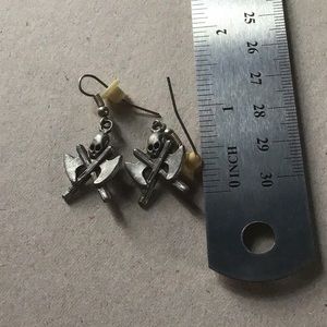 Skull and hatchet earrings